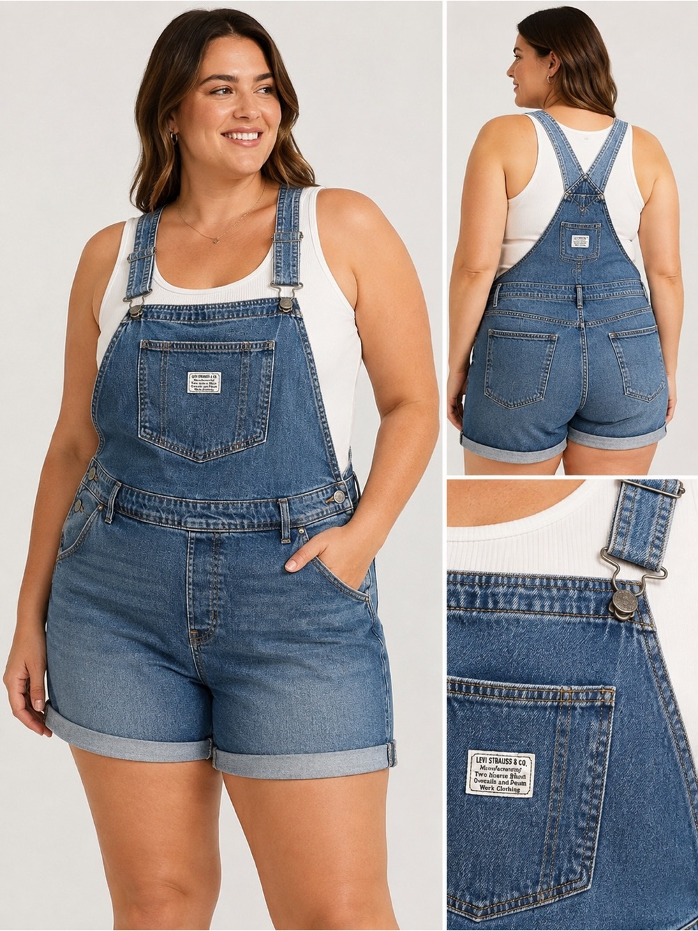 Levi’s Women’s Vintage Denim Shortalls / Short Overalls – Plus Size 20W
